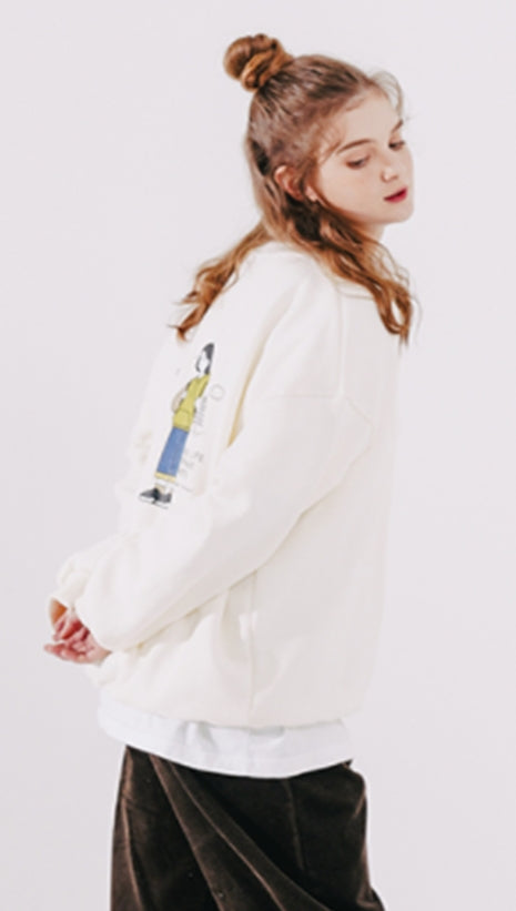 ダブルユーブイプロジェクト(WV PROJECT) Brave Heart Sweat Shirt Cream SMMT7443