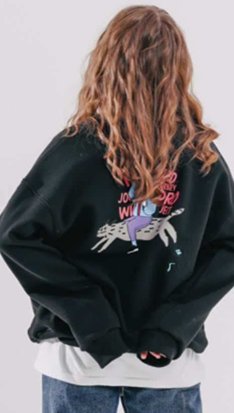 ダブルユーブイプロジェクト(WV PROJECT) Friends Sweat Shirt Black SMMT7440