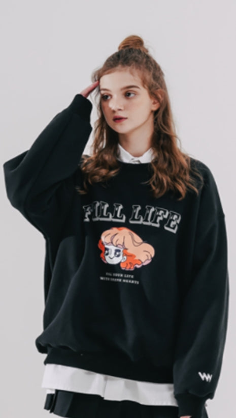 ダブルユーブイプロジェクト(WV PROJECT) Wonder Sweat Shirt Black SMMT7444