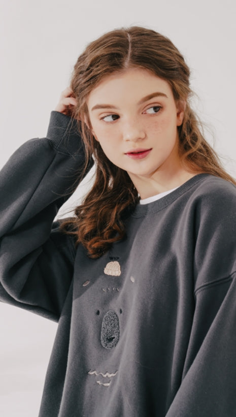 ダブルユーブイプロジェクト(WV PROJECT) Bearp Sweat Shirt DarkGrey MJMT7449