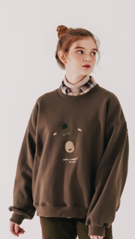 ダブルユーブイプロジェクト(WV PROJECT) Bearp Sweat Shirt Brown MJMT7449