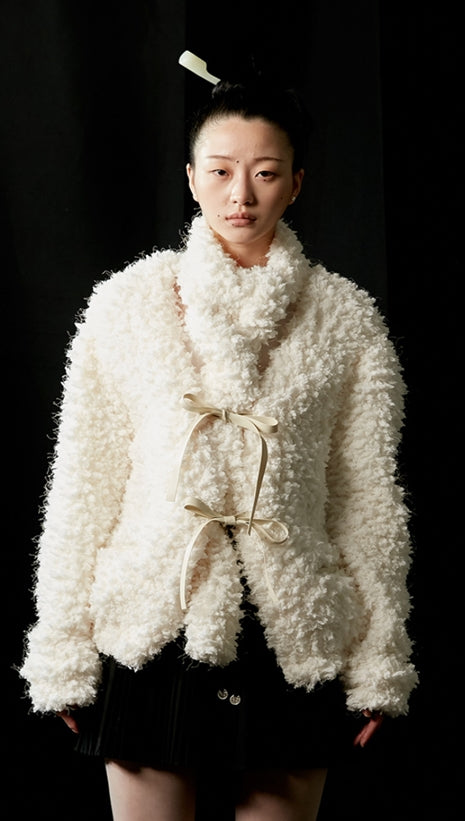 nache(ナチェ) HAIRY RIBBON CARDIGAN