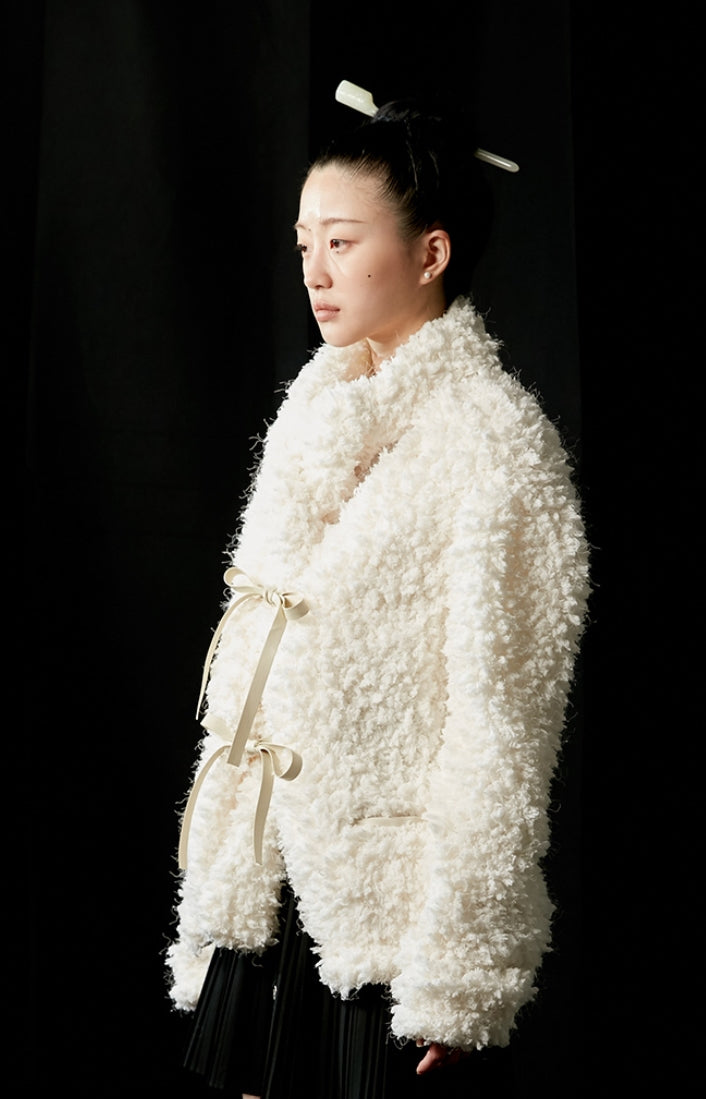 nache(ナチェ) HAIRY RIBBON CARDIGAN