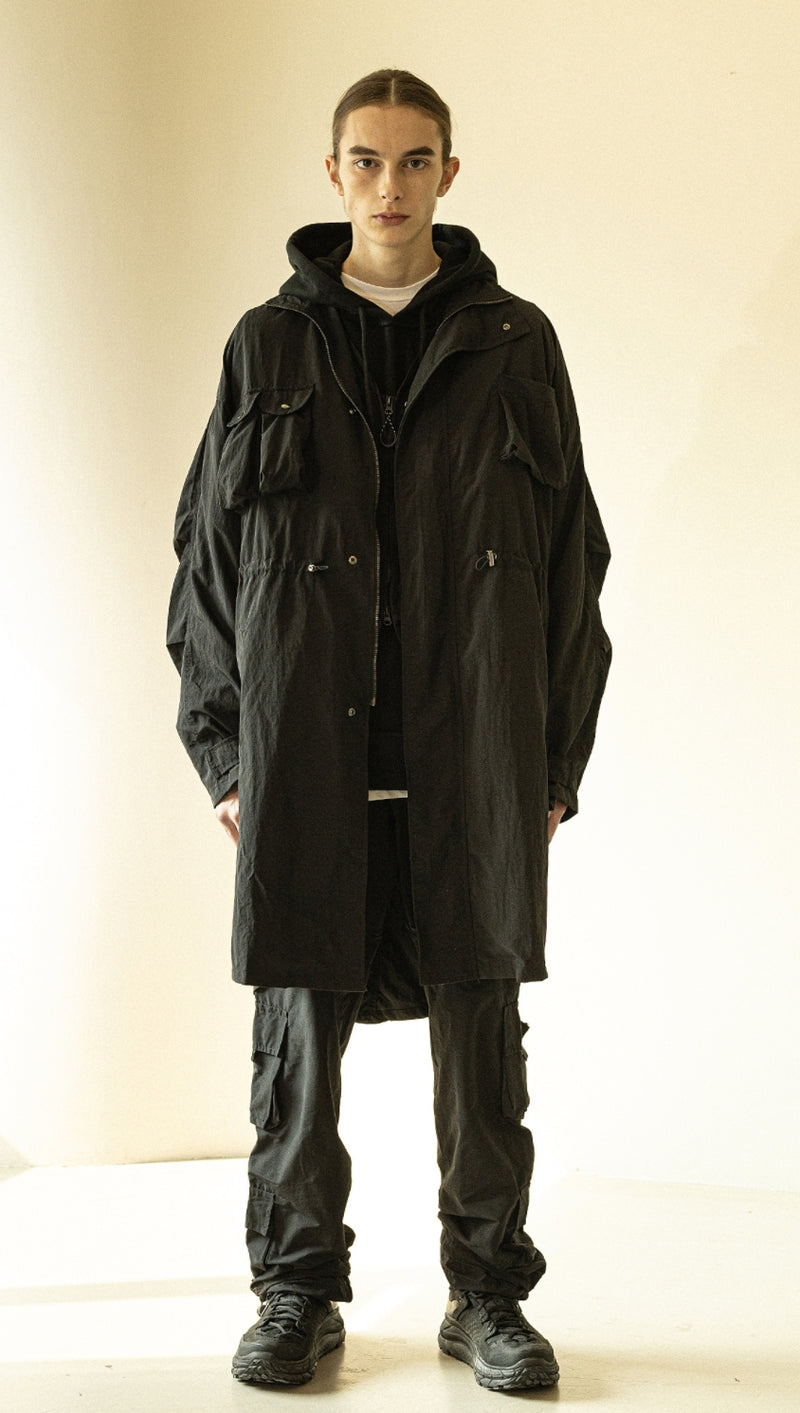 マスノウン(MASSNOUN)  LAYERED M-65 FISHTAIL COAT MFZCT002-BK