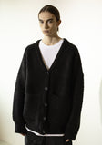 マスノウン(MASSNOUN)    ANGORA WOOL MOHAIR CARDIGAN MFZCD001-BK