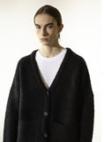 マスノウン(MASSNOUN)    ANGORA WOOL MOHAIR CARDIGAN MFZCD001-BK