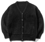 マスノウン(MASSNOUN)    ANGORA WOOL MOHAIR CARDIGAN MFZCD001-BK