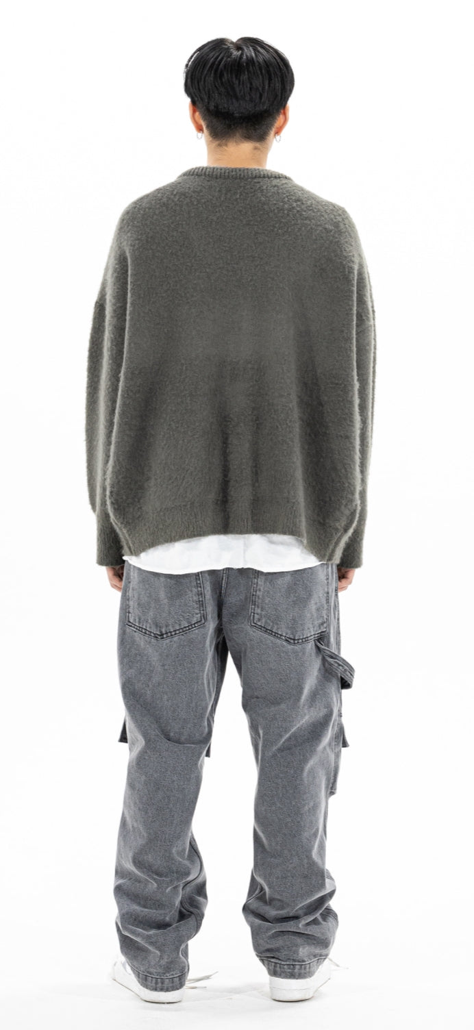 マスノウン(MASSNOUN)   ANGORA WOOL MOHAIR CARDIGAN MFZCD001-DK