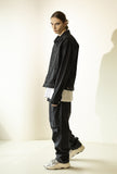 マスノウン(MASSNOUN)  PLEATS TRUCKER DENIM JACKET MFZJK002-BK