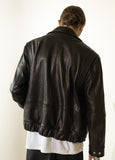 マスノウン(MASSNOUN)   LAMBSKIN VEGETABLE DOUBLE POCKET BLOUSON MFZJK003-BK