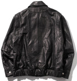 マスノウン(MASSNOUN)   LAMBSKIN VEGETABLE DOUBLE POCKET BLOUSON MFZJK003-BK