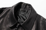 マスノウン(MASSNOUN)   LAMBSKIN VEGETABLE DOUBLE POCKET BLOUSON MFZJK003-BK