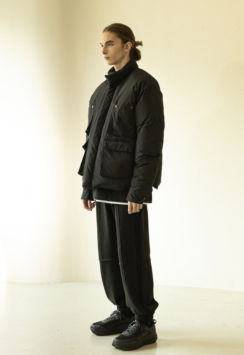 マスノウン(MASSNOUN)   PUFFER DOWN POCKET SHORT PADDING MWZPD001-BK