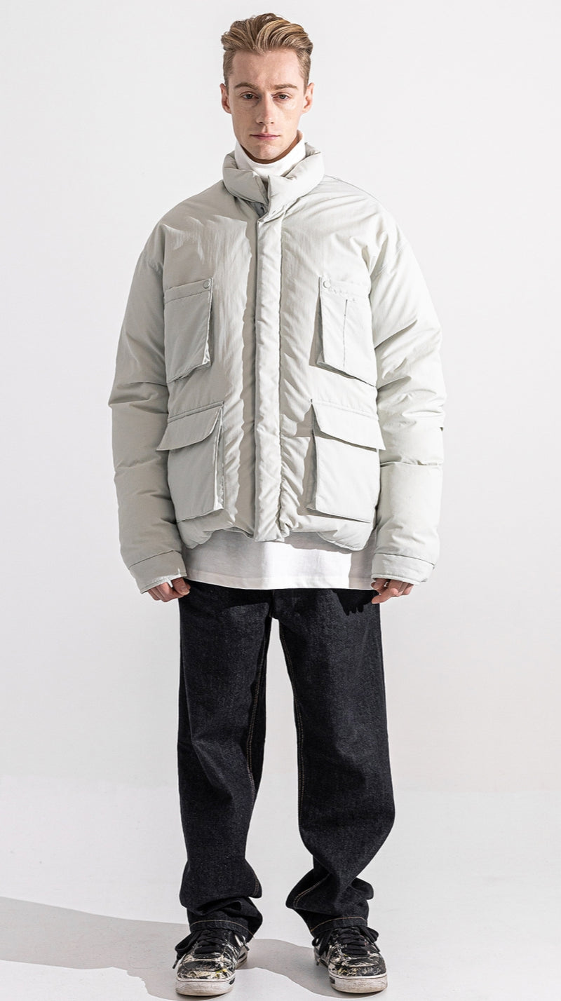 マスノウン(MASSNOUN)  PUFFER DOWN POCKET SHORT PADDING MWZPD001-GY