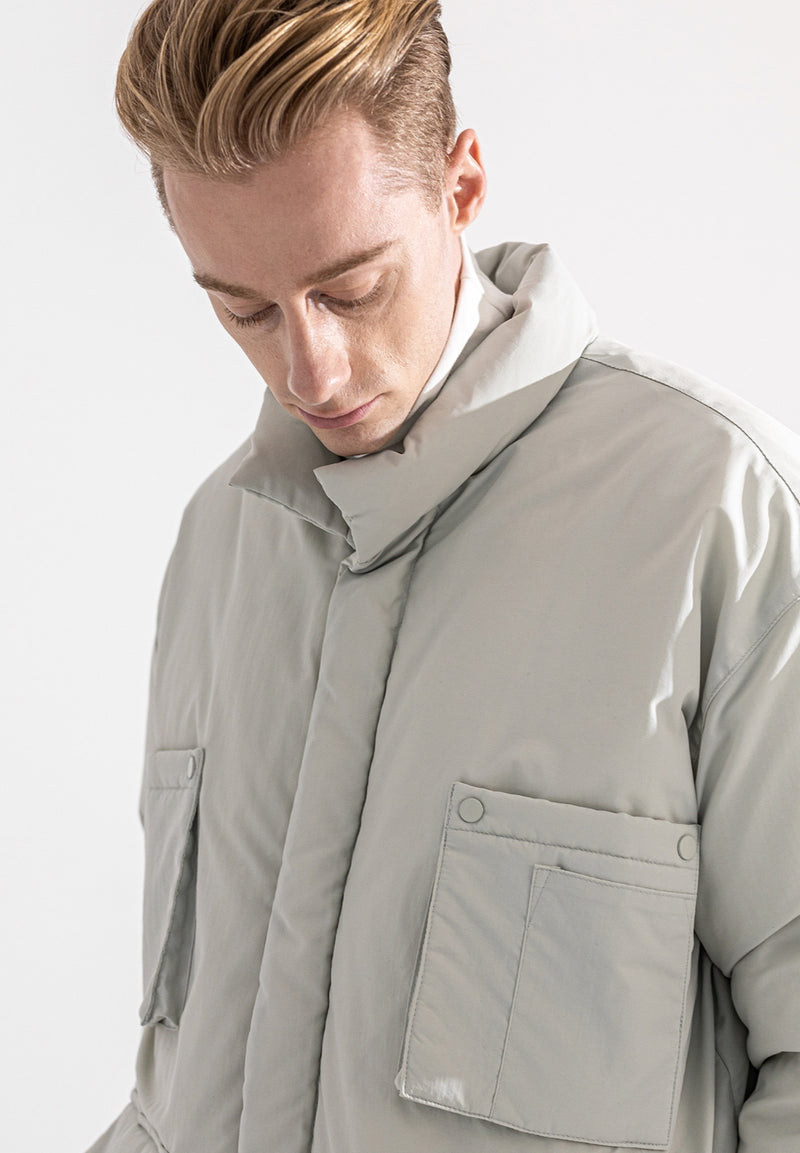 マスノウン(MASSNOUN)  PUFFER DOWN POCKET SHORT PADDING MWZPD001-GY