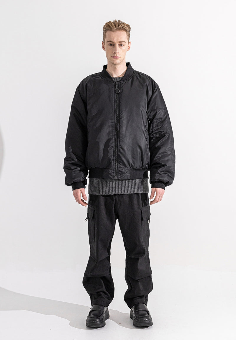 マスノウン(MASSNOUN)  8OZ OVERSIZED MA-1 JACKET MFZPD003-BK