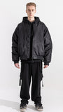 マスノウン(MASSNOUN)  6OZ SHIRRING OVERSIZED MA-1 JACKET MWZPD002-BK