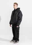 マスノウン(MASSNOUN)  6OZ SHIRRING OVERSIZED MA-1 JACKET MWZPD002-BK