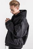 マスノウン(MASSNOUN)  6OZ SHIRRING OVERSIZED MA-1 JACKET MWZPD002-BK