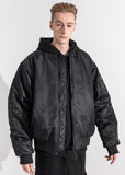 マスノウン(MASSNOUN)  6OZ SHIRRING OVERSIZED MA-1 JACKET MWZPD002-BK