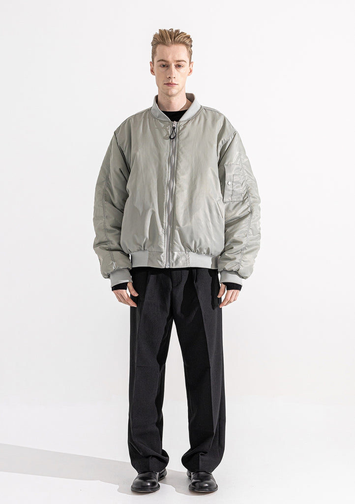 マスノウン(MASSNOUN) 6OZ SHRRING OVERSIZED MA-1 JACKET MWZPD002-GY