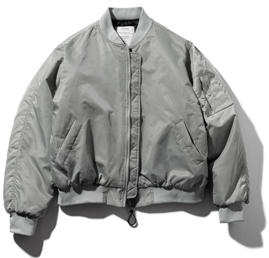 マスノウン(MASSNOUN) 6OZ SHRRING OVERSIZED MA-1 JACKET MWZPD002-GY 