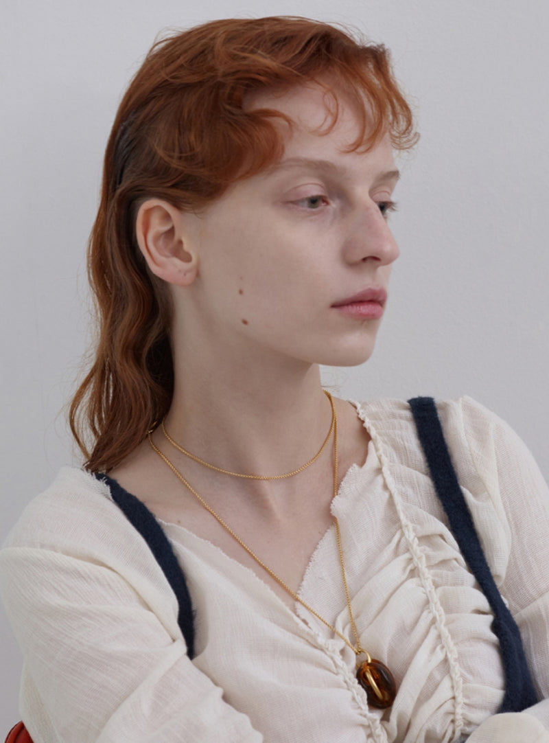 MONDAY EDITION(マンデイエディション) Piece of Dahlia Thin Chain Necklace