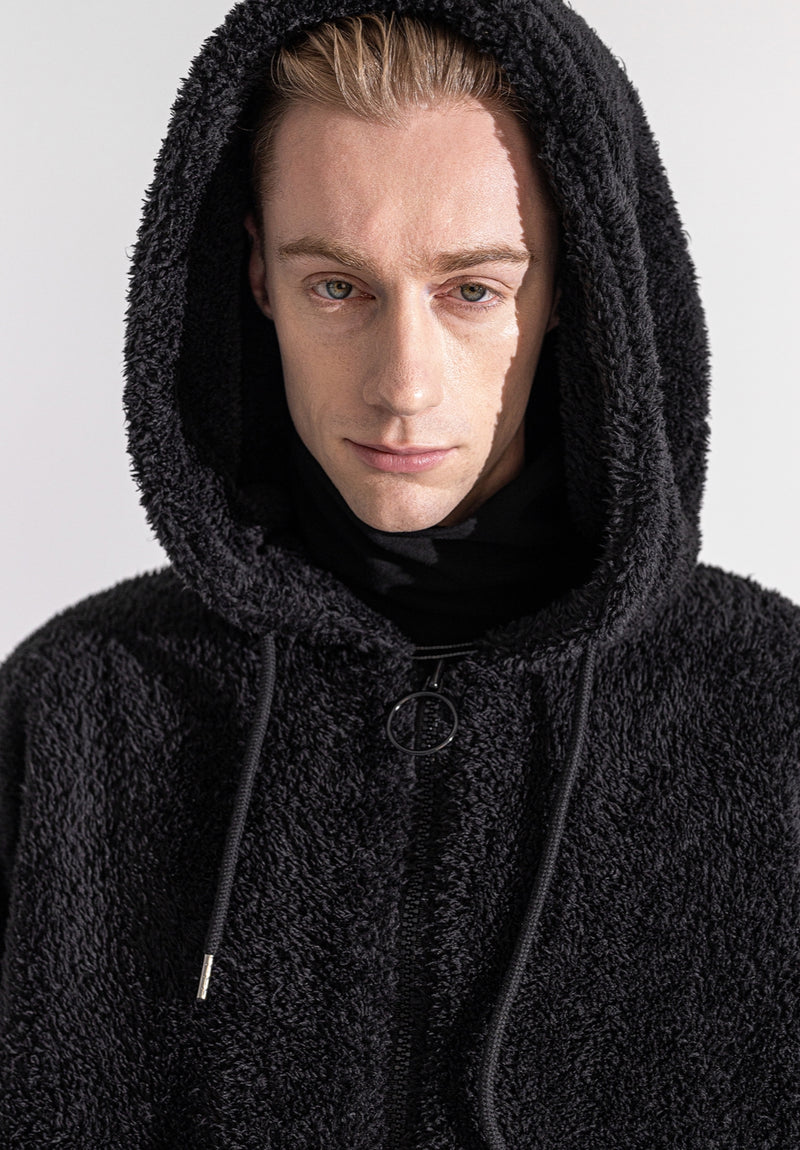 マスノウン(MASSNOUN)   DOUBLE SOFT WOOL SHORT JUMPER MWZPD003-BK