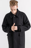 マスノウン(MASSNOUN)  THREE WEBPOCKET BALMACAAN WOOL COAT MWZCT003-BK