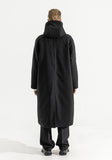 マスノウン(MASSNOUN)   HIDDEN SNAP WOOL HOODIE COAT MWZCT005-BK