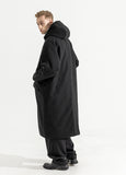 マスノウン(MASSNOUN)   HIDDEN SNAP WOOL HOODIE COAT MWZCT005-BK