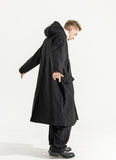 マスノウン(MASSNOUN)   HIDDEN SNAP WOOL HOODIE COAT MWZCT005-BK