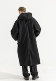 マスノウン(MASSNOUN)   HIDDEN SNAP WOOL HOODIE COAT MWZCT005-BK