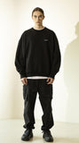 マスノウン(MASSNOUN)  SAFETY IGNORANCE OVERSIZED HEAVY CREWNECK MFZCR001-BK