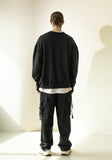 マスノウン(MASSNOUN)  REVERSE OVERSIZED HEAVY CREWNECK MFZCR002-BK
