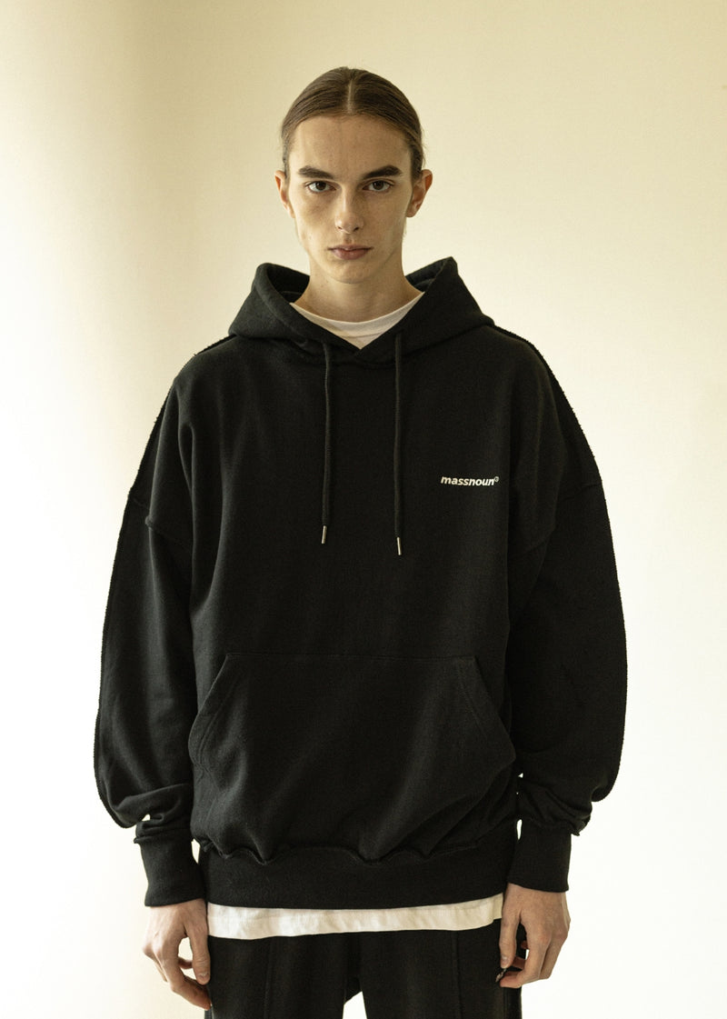 マスノウン(MASSNOUN)  REVERSE OVERSIZED HEAVY HOODY MFZHD002-BK