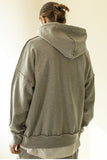 マスノウン(MASSNOUN)   REVERSE OVERSIZED HEAVY HOODY MFZHD002-GY