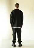 マスノウン(MASSNOUN)  SAFETY IGNORANCE OVERSIZED LONG SLEEVES MFZLS001-BK
