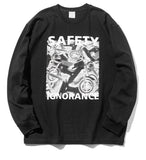 マスノウン(MASSNOUN)  SAFETY IGNORANCE OVERSIZED LONG SLEEVES MFZLS001-BK