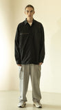マスノウン(MASSNOUN)   ZIPPER POCKET OVERSIZED SHIRTS MFZST001-BK