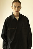 マスノウン(MASSNOUN)   ZIPPER POCKET OVERSIZED SHIRTS MFZST001-BK