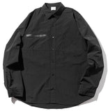マスノウン(MASSNOUN)   ZIPPER POCKET OVERSIZED SHIRTS MFZST001-BK