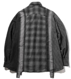マスノウン(MASSNOUN)  MULTI CHECK OVERSIZED SHIRTS MFZST002-BK