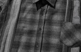マスノウン(MASSNOUN)  MULTI CHECK OVERSIZED SHIRTS MFZST002-BK