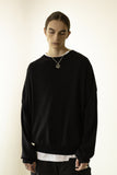 マスノウン(MASSNOUN) THUMB HALL WOOL KNIT MFZNT001-BK