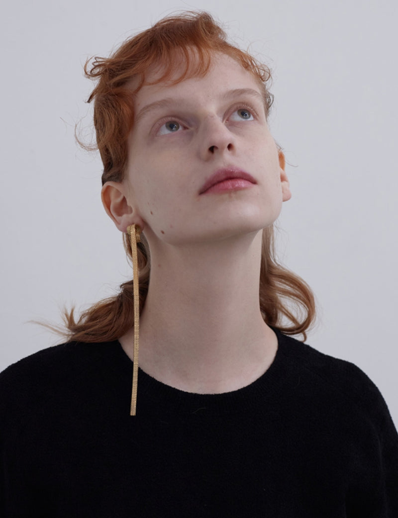 MONDAY EDITION(マンデイエディション) Tangled Flat Chain Single Earring