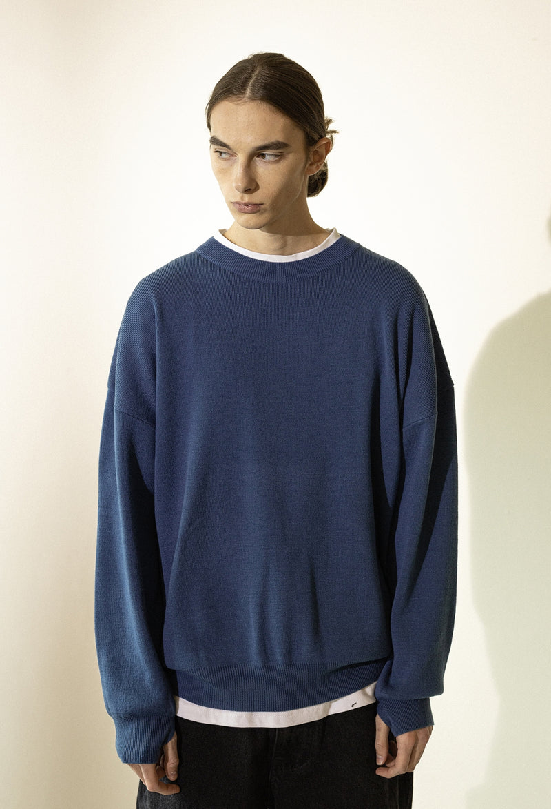 マスノウン(MASSNOUN) THUMB HALL WOOL KNIT MFZNT001-BL