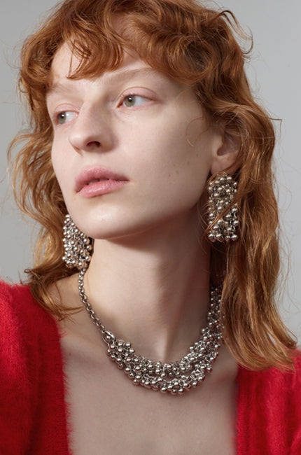 MONDAY EDITION(マンデイエディション) Tiny Ball Bundle Chain Earrings