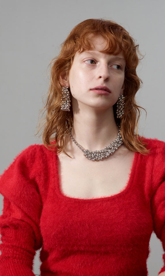 MONDAY EDITION(マンデイエディション) Tiny Ball Bundle Chain Earrings