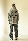 マスノウン(MASSNOUN)  SMILE OVERSIZED HEAVY HOODY MWZHD001-GY